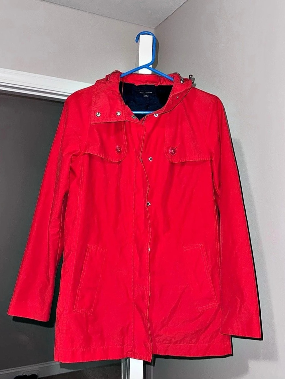 Tommy Hilfiger Water-Resistant Hooded Short Parka Red XS